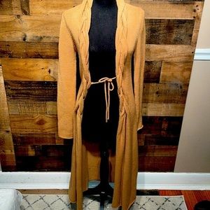 Max studio long tan chunky cardigan size XS